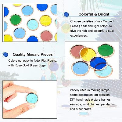36Pcs 6 Colors Colored Glass Mosaic Tiles DIY-OC0009-46-1