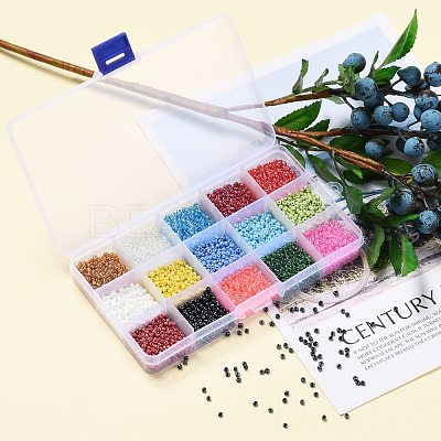 180G 15 Colors Glass Seed Beads SEED-JQ0003-01D-3mm-1