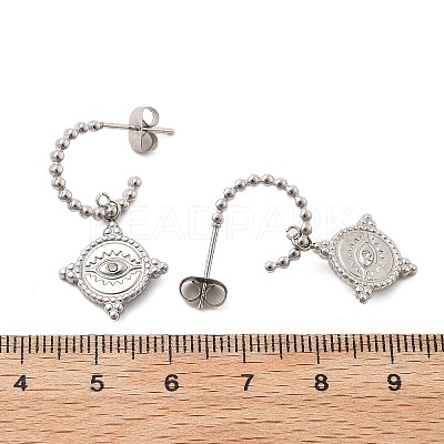 304 Stainless Steel Dangle Stud Earrings EJEW-F354-03P-1