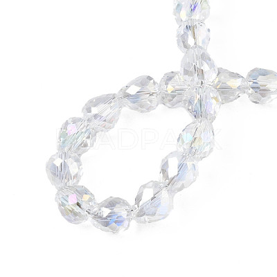 Electroplate Transparent Glass Beads Strands EGLA-N002-26-C03-1