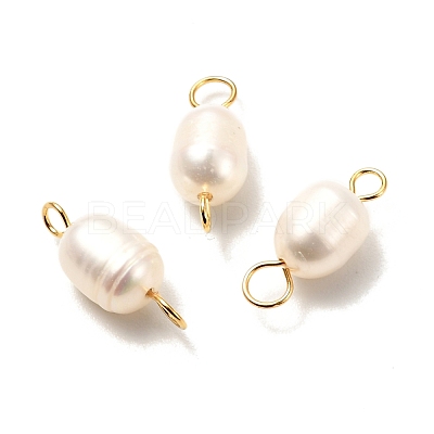 Natural Cultured Freshwater Pearl Beads Links Connectors PALLOY-JF00941-01-1