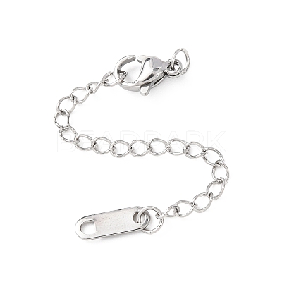304 Stainless Steel Chain Extender with Oval Charms STAS-G383-09P-1