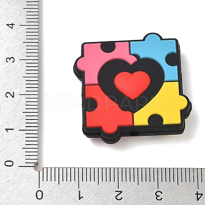 Autism Theme Silicone Beads SL-CBAF318-D02-1