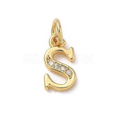 Brass Micro Pave Cubic Zirconia Charms KK-I382-03G-S-1