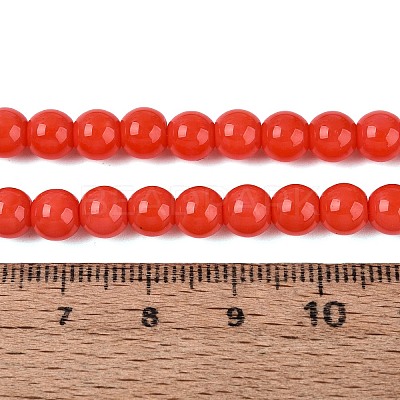 Opaque Solid Color Glass Beads Strands GLAA-T032-P6mm-19-1