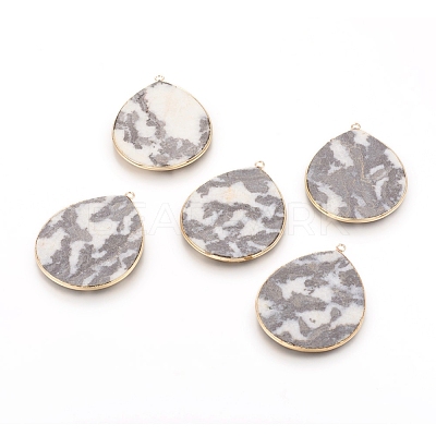 Natural Zebra Jasper Pendants G-E526-01I-1