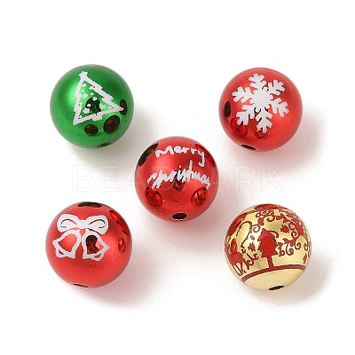 10Pcs UV Plating Colours Acrylic Beads OACR-S146-01I-1