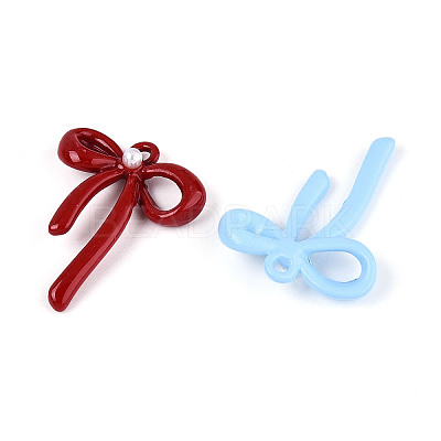 Rack Plating Spray Painted  Alloy and ABS Imitation Pearl Pendants X-PALLOY-T090-44-1