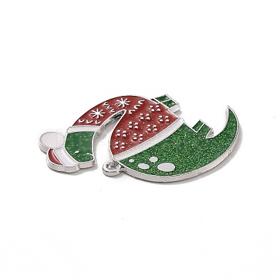 Christmas Theme Rack Plating Alloy Enamel Pendants PALLOY-O109-19P-1