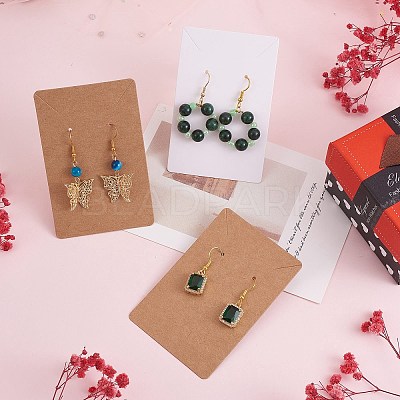 200Pcs 2 Colors Rectangle Cardboard Jewlery Display Cards CDIS-SZ0001-18-1