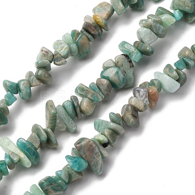 Natural Amazonite Chip Beads Strands G-M205-64-1-1