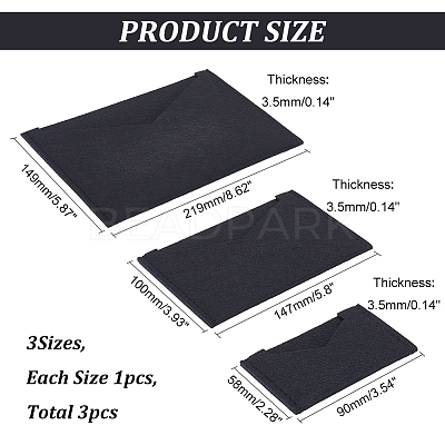 3Pcs 3 Style Wool Felt Envelope Purse Insert Organizer FIND-WR0006-70A-1