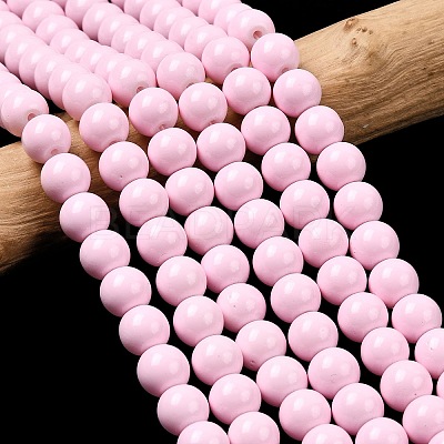 Painted Glass Bead Strands DGLA-S071-8mm-B2-1