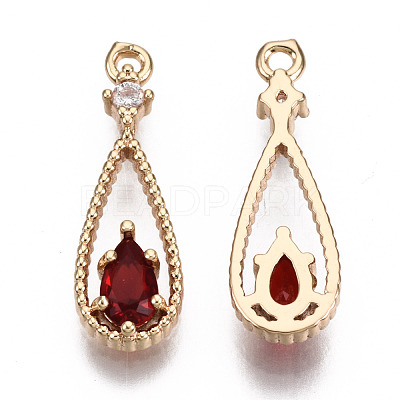 Brass Micro Pave Cubic Zirconia Pendants X-KK-R111-003-A02-1