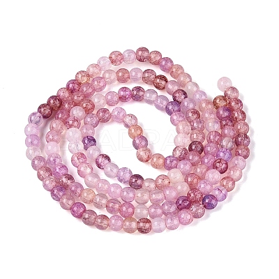 Ombre Effect Dyed Crackle Glass Beads Strands GLAA-Q106-01A-B22-1