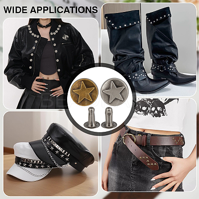 12 Bags 2 Colors Zinc Alloy Decorative Rivets FIND-FG0005-52B-1