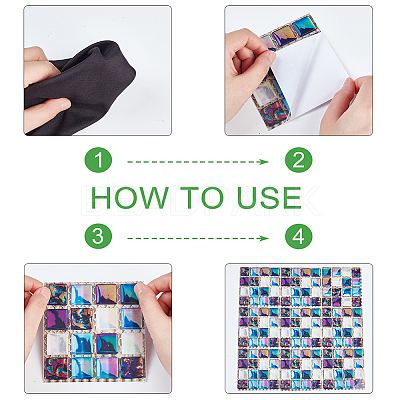 10 Sheets PVC Self Adhesive Mosaic Tile Stickers FIND-WH0145-99-1
