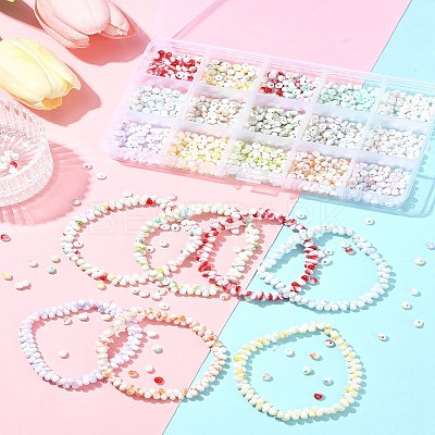 127.5G 15 Colors Baking Paint Glass Seed Beads SEED-FS0001-40-1