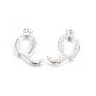 Silver Color Plated Alloy Letter Pendants X-PALLOY-J718-01S-Q-1