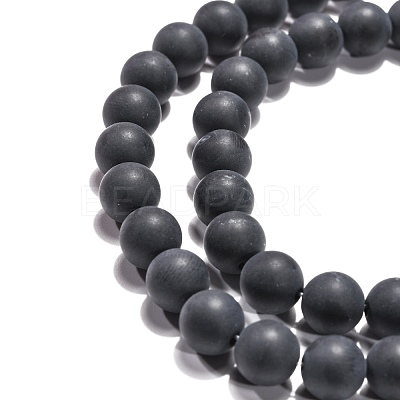 Dyed & Heated Natural Black Agate Beads Strands G-H1617-1