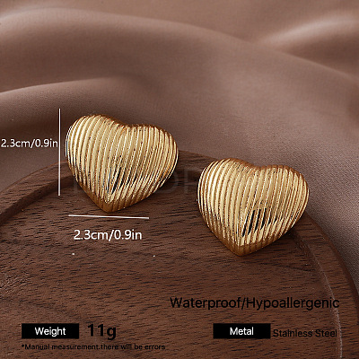 304 Stainless Steel Stud Earrings for Women AP3209-6-1