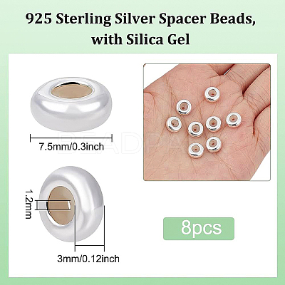 8Pcs 925 Sterling Silver Spacer Beads STER-BC0001-61A-1
