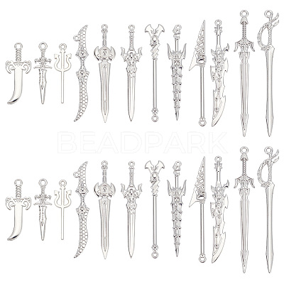 24Pcs 12 Style Rack Plating Alloy Pendants PALLOY-OC0002-97-1