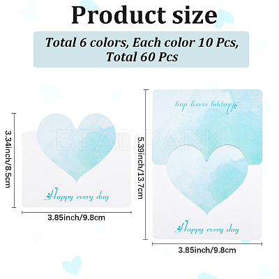 60Pcs 6 Colors Paper Greeting Cards DIY-GF0011-24-1