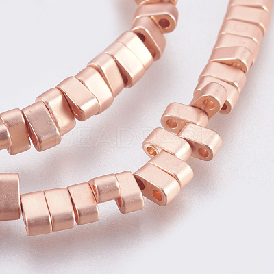 Electroplated Synthetic Non-magnetic Hematite 2-Hole Beads Strands G-E495-11A-01-1