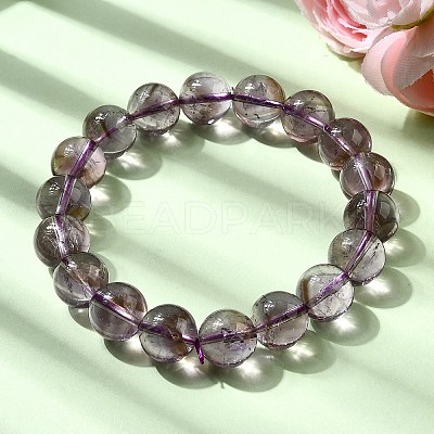 Natural Amethyst Round Beads Stretch Bracelets for Women BJEW-L712-B04-12mm-1