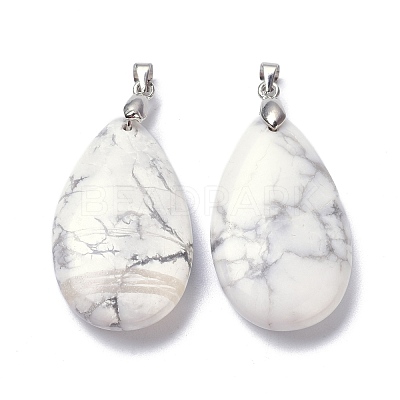 Natural Howlite Pendants G-D084-01P-B16-1