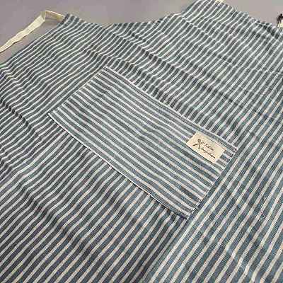 Stripe Polycotton Sleeveless Apron AJEW-WH20067-020A-1