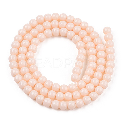 Opaque Solid Color Glass Beads Strands LS-GLAA-T032-P4mm-09-1