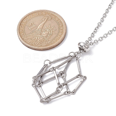 Crystal Holder Cage Necklace NJEW-JN04585-1
