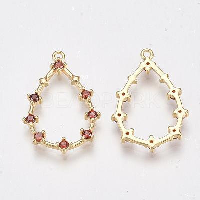 Brass Cubic Zirconia Pendants KK-T038-517C-1