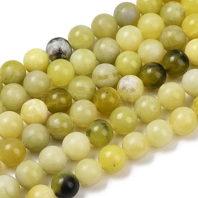 Natural Lemon Jade Beads Strands G-F591-27-6mm-1