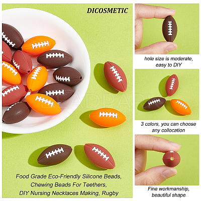 18Pcs 3 Colors Food Grade Eco-Friendly Silicone Focal Beads SIL-DC0001-08-1