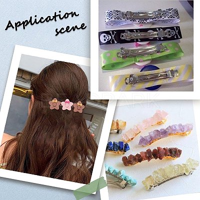 80Pcs 4 Styles Iron Hair Barrette Findings IFIN-SC0001-64-1