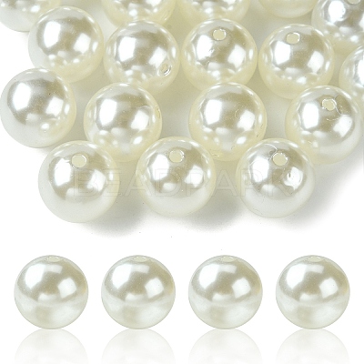 ABS Plastic Imitation Pearl Beads MACR-YW0002-18mm-82-1