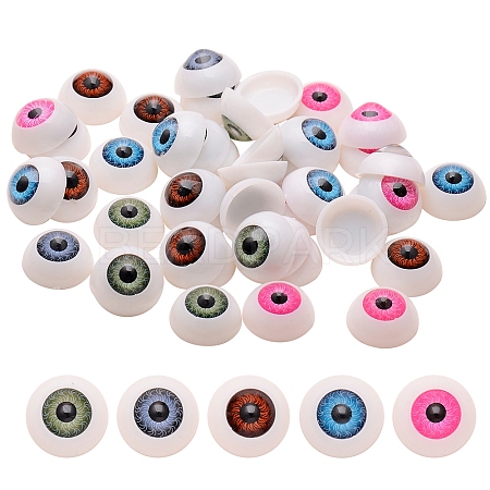 25 Pairs 5 Colors Craft Plastic Doll Eyes DIY-SZ0004-54-1