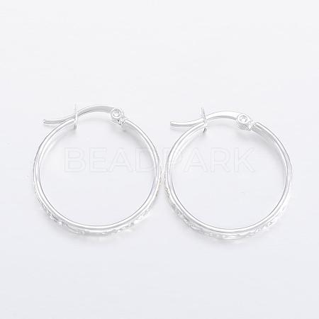 304 Stainless Steel Hoop Earrings EJEW-H327-04-1