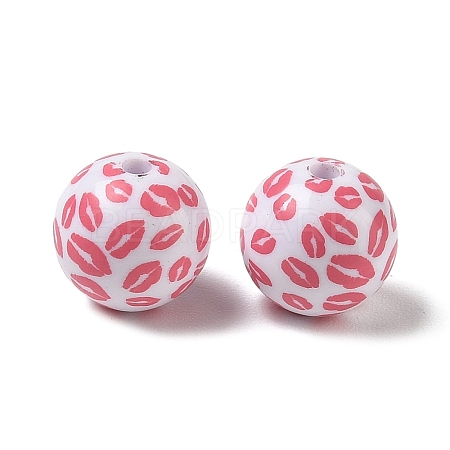 Printed Opaque Acrylic Beads AC-CBA6329-01B-02-1