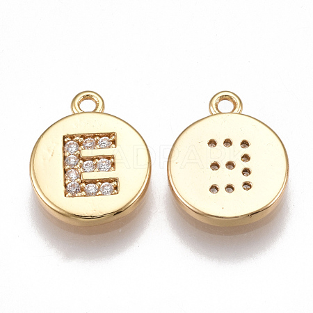 Brass Cubic Zirconia Charms KK-T038-194G-E-1