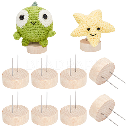 Wooden Crochet Doll Base Support Rack WOOD-WH0131-20A-1