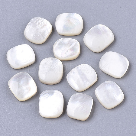 Natural White Shell Mother of Pearl Shell Cabochons SHEL-R047-16-1