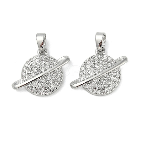 Brass Micro Pave Cubic Zirconia Pendants KK-U045-12P-1