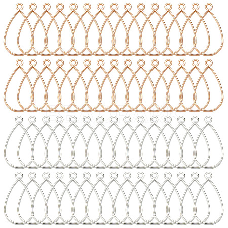 60Pcs 2 Colors Alloy Open Back Bezel Pendants FIND-OC0003-36-1