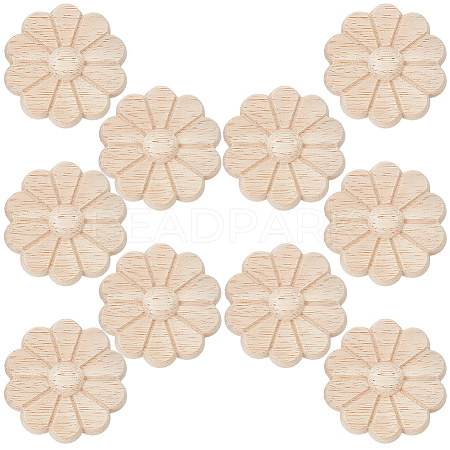 10Pcs Carved Wooden Display Decorations AJEW-GF0013-54-1
