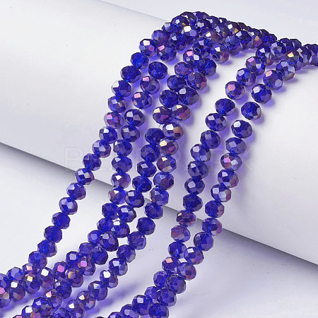 Electroplate Transparent Glass Beads Strands EGLA-A034-T2mm-F15-1