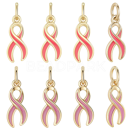 8Pcs 2 Style Brass Enamel Charms KK-BBC0020-37-1